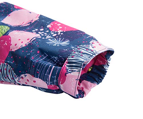 Jaqueta M2C para meninas ao ar livre com forro de lã floral leve à prova de vento com capuz, Azul es