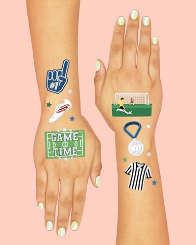 xo, Fetti Tatuagem temporária de futebol - 66 estilos de folha | Decorações de festa de aniversário