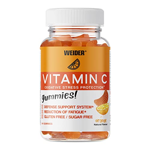 Weider Vitamin C Gummies – Réduction de la fatigue et aide au bon fonctionnement du système immunitaire - 250 mg par dose – sans sucre et sans gluten – arômes naturels – 84 gummies