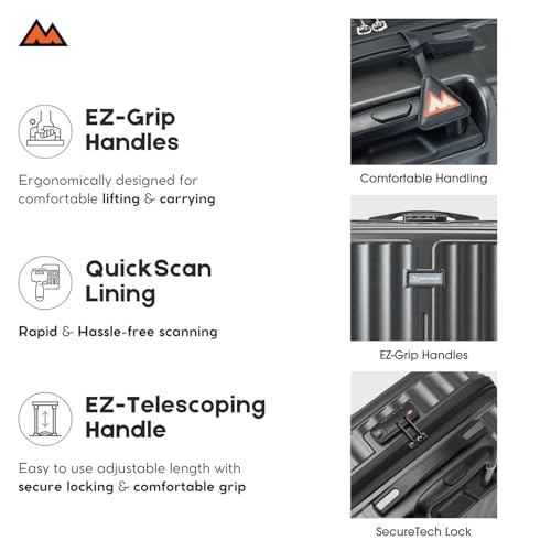Image of Move-Meant Large ROAMIFY Check-in Suitcase 75 Cm 8 Wheels Number Lock Poly Carbonat D.Grey Trolley Bag for Men & Women | 360 Degree Wheeling System Luggage | Trolley Bags for Travel