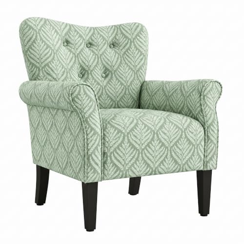 Image of BELLEZE Upholstered Accent Chair - Frond Green