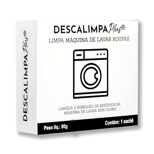 Limpa Máquina de Lavar Roupas Sachê 80g Sem Cloro Descalimpaplus