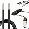 Invisible Holder Charger Cable with Stand,2 in 1 Sideways Invisible Holder Charger Cable,240W Foldable Phone Stand Cord for Smartphones & Tablets Black