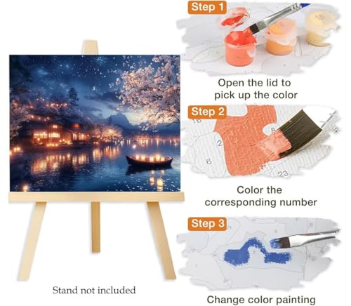 DIY Peinture Numero Adulte facile avec pinceaux pour créer un tableau rétro 50x70cm - 6