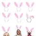 3 otters Plush Bunny Ears Hairbands, Cute Bunny Headband Easter Bunny Ears Hairbands for Party Decoration Party Favor, 6 PCS
