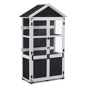 M MCombo tuinkast hout klein, tuinhuisje weerbestendig, serre voor buiten balkon terras, 100 × 53 × 178 cm, 0111