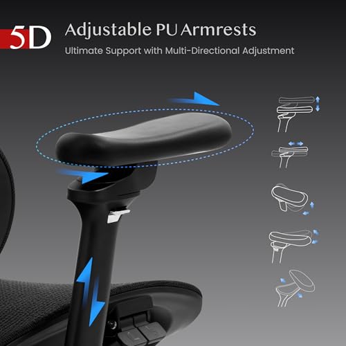 Sedia Ergonomica da Ufficio Gaming ErgoX Max, Poggiatesta 4D, Braccioli 5D, Schienale e Supporto Lombare Integrati, Portata 300 kg, Nero - Sedia gaming - Immagine 5