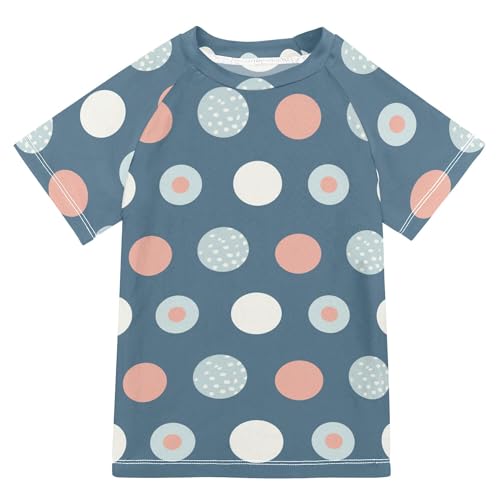 Circle Deep Blue Bathing Suit Kids Sun Protection Sports Clothes Swimwear Beach Tops 3T