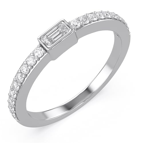 AFFY 1/10 Cttw �e�[�p�[&���E���h �V�R�܂��͐l�H�_�C�������h���� �E�F�f�B���O �d�˕t���o���h�����O 10K�\���b�h�S�[���h�܂���925�X�^�[�����O�V���o�[(I-J�J���[�AI2-I3�N�����e�B�A0.10�J���b�g) �ޏ��ւ̃M�t�g, Ring