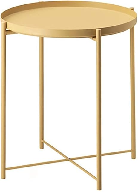 PAKUES-QO Side Table, Nordic Style Bedside Table, Small Apartment seat Corner Table, Removable Table (Color : Yellow)