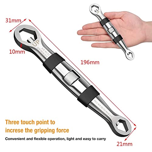 Image of Universal Wrench 23 In 1 Dual Head Metric Imperial Wrench Set Ratchet Adjustable Wrench 7-19 Mm Spanner Flexible Multifunctional Hand Tool for Car Repair