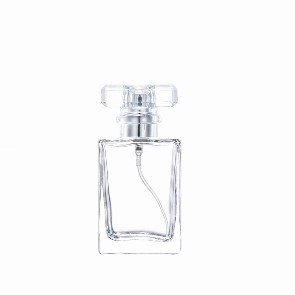 5-20 szt. 30 ml 50 ml podróżna szklana butelka z rozpylaczem, pusta przezroczysta czarna butelka na perfumy, zestaw kieszonkowych pojemników na mgiełkę (przezroczysty srebrny, 5 szt., 30 ml)