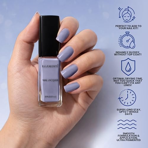 Image of IRISH Vegan Nail Polish Soft Blue Color | Long Lasting Chip Resistant Formula | Quick Dry Glossy Finish | Non Toxic & Cruelty Free Nail Paint for Women | 10 ml