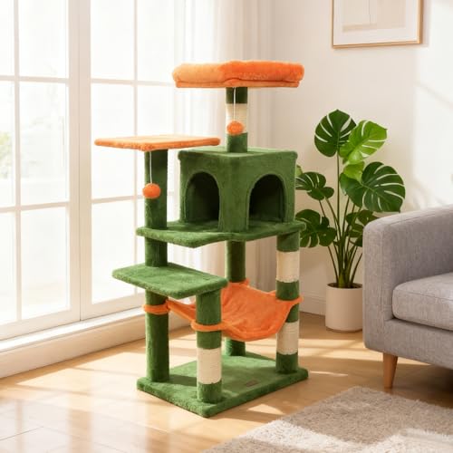 DORTALA Árbol para Gatos 44" Torre Moderna para Interior miniatura 2