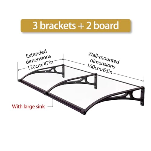 Auvent de porte extérieur durable de 47 x 63 pouces