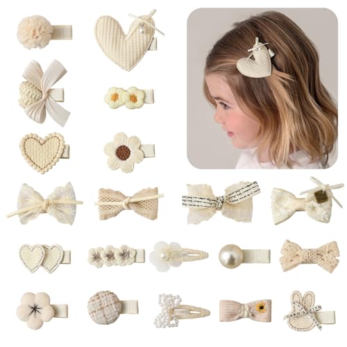 VelvetGlow Kleinkind Haarspangen Set, 2,4 Zoll Baby MäDchen Haarschleifen, Haarschleifen MäDchen, VollstäNdig Bedeckte Haarspangen, SäUglingshaarschmuck FüR Kinder, 20 StüCk