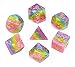 HD Polyhedral DND Dice Set RPG Rainbow Candy Dice for Dungeons and Dragons(D&D) Role Playing Game,MTG,Pathfinder,Table Game 7-Die Dice Set