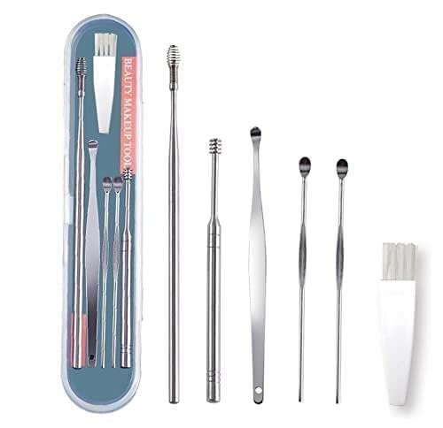 6 Pcs Ear Cleaner Tool Kit with a Storage Box Ear Wax Removal Curette Kit, Ear Cleaning Tool Set, Stainless Steel Ear Wax Remover Tool, Ear Pick Cleaning Set, Ear Wax Health Care Tool Set-image-40