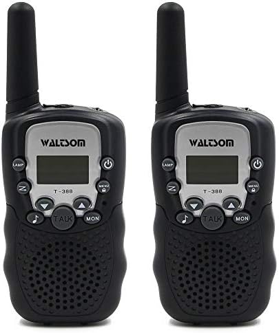 WALTSOM Kids Walkie Talkies, 2 Pack Portable T388 3KM Long Rang UHF Radio 22 FRS GMRS Walky Talky Camping/Summer Camp/Spring Outing Indoor Outdoor Activities, Best Gift Child
