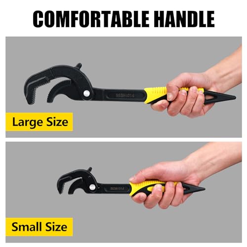 B BOSI TOOLS Universal Adjustable Wrench Multi-function Magic Quick Self-Adjusting Monkey Wrenches Set 10 and 15-Inch, Pipe Wrench Spanner 0.6”-2.4”/14mm-60mm - 2 Piece by B BOSI TOOLS - Image 4