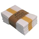 LITO LINEN AND TOWEL Kitchen Towels | 100% Cotton Dish Towels Premium Quality | 20"x28" Herringbone