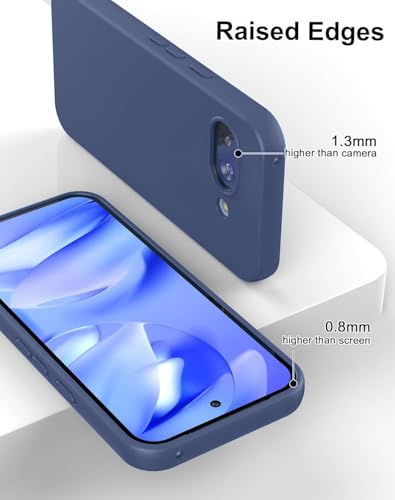 Image of MOBILOVE Back Cover Case for Google Pixel 9a | Pure Liquid Soft Matte Silicone Case with Logo and Comes with Camera and Screen Protection Back Cover for Google Pixel 9a (Blue)