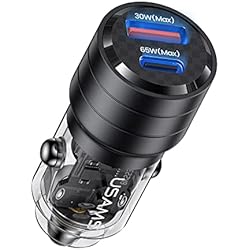 Cargador Usb Para Auto Autozone Cargador de Coche USB C 95W, Cargador para vehículos de 12V/24V USB con PD 65W USB c 30W QC 3.0 para IP 14 13 12 11 x Samsung Galaxy s21 Huawei airpods Pad portátil Tablet (Negro)