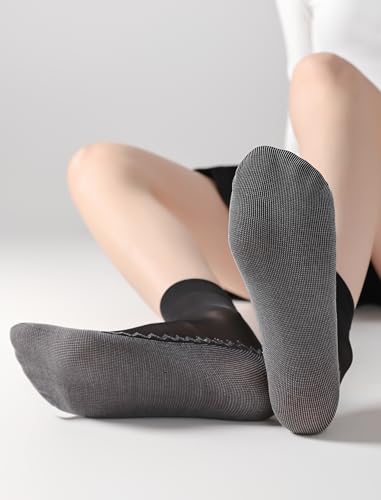 Womens 50D Sheer Ankle Nylon Socks With Cotton Bottom 12 Pairs Ankle Tights Hosiery2