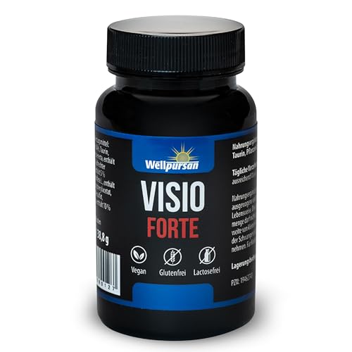 Wellpursan Visio forte (1 x 60 Kapseln) – Hochdosierte Augenvitamine & Augen Kapseln für verbesserte Sehkraft und Augengesundheit – Ideal für 50+ – Augenvital & Augenwohl