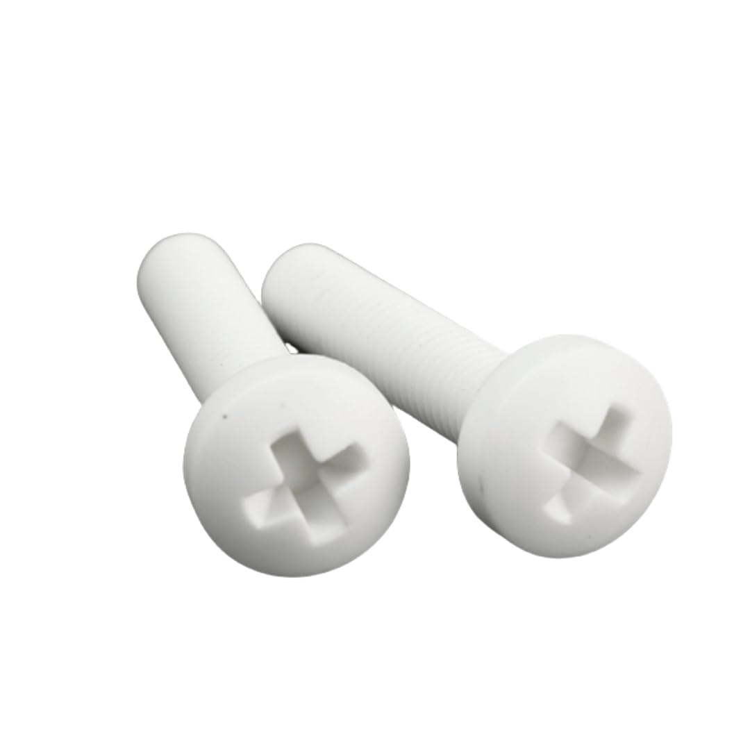 Tornillos de cabeza de disco de PTFE resistentes a ácidos y álcalis (10 unidades) - Pernos aislantes de plástico for aplicaciones industriales(M10*40)