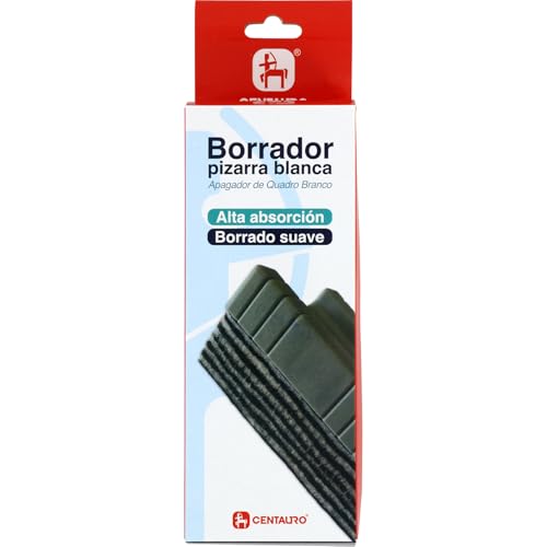 Centauro - Borrador para Pizarra Blanca, Alta Absorción, Borrado Suave, Perfecto para Centros de Formación y Oficinas, Medidas 190x57x42mm