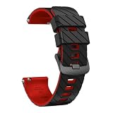 [SQHYWJ] 時計バンド 22mm ツートーン シリコンバンド防水柔軟快適工具不要簡単交換 ユニセックスの（ブラック+レッド）