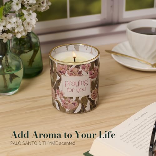 Image of Christian Art Gifts Praying for You Scented Candle: Soy Wax, Bible Verse