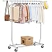 Yaheetech Clothing Garment Rack Heavy Duty Clothes Rack Extendable Commercial Grade Capacity 200lb on Wheels All Metal Chrome