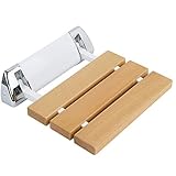 Dongbin Duschklappsitz Duschsitz Dusche Klappsitz Klappbar Wandmontage Bad Holzschuhe wechseln,Hell,Braun
