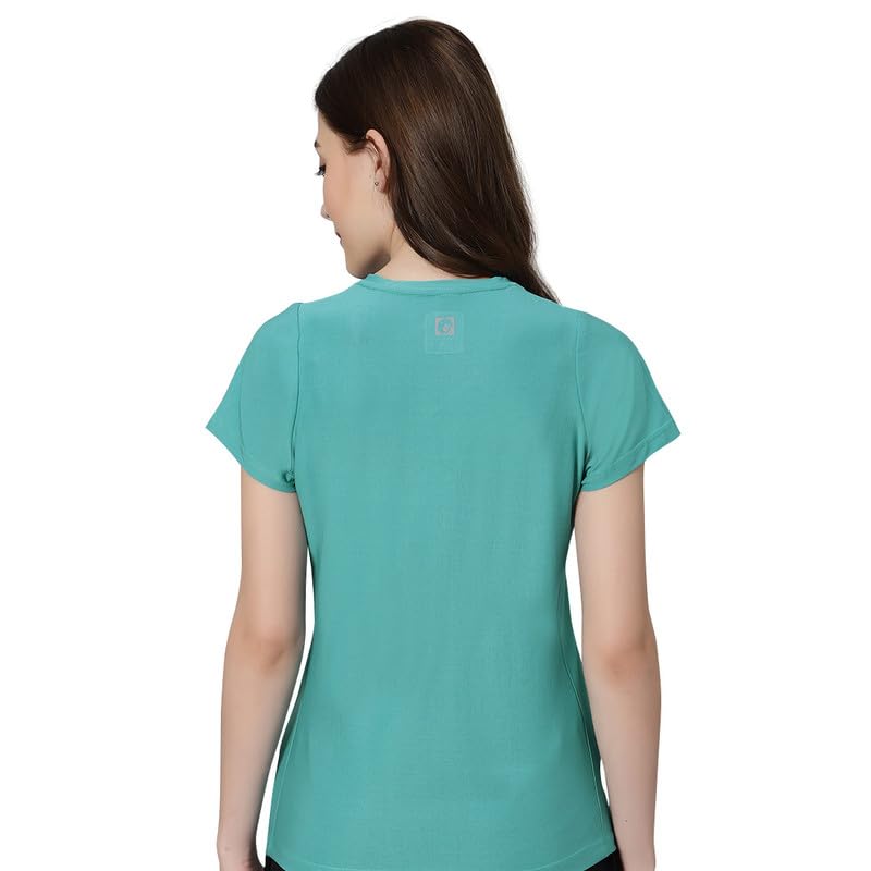 Image of omtex Coded Fitness Casual Gym, Sports, V Neck Activewear Tshirt for Women