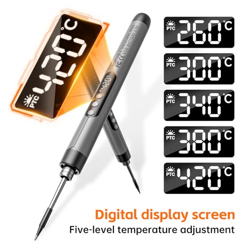 Meakest Cordless Usb Digital Display Rechargeable Portable Soldering Iron thumb #2