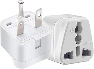 2 pcs NEMA 6-15P Plug Adapter，US 3 Prong Plug to Universal Socket Power Converter for NEMA 5-15P/5-20R/6-15P/6-20P/ EU/AU/US/UK & More Interface Conversion Plug (White)