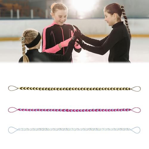 ovand Sport Hair Ties for Women - Braided Hair Ties for Long Hair Gym Swimming Diving Sports, 3 Packs 25" Multicolor