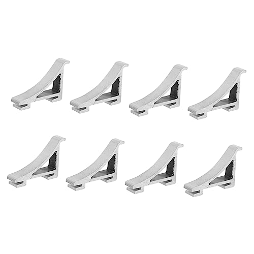 SOPOTUTU 8 piezas Clips para Estantes de Refrigerador Soporte de Aluminio para Congelador Ganchos Resistente Fácil Instalación Compatible con Neveras