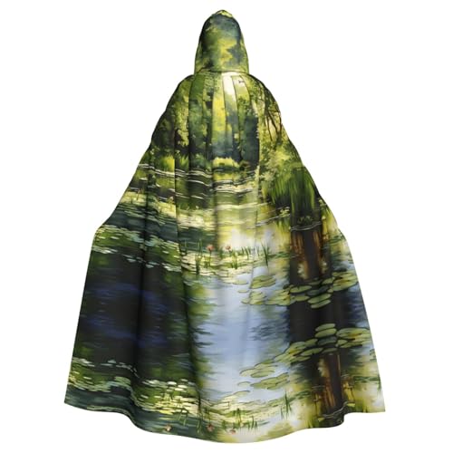 Manteau à capuche nénuphars grande taille adulte veste pluie motif floral étang