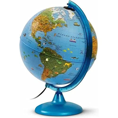Globo Terrestre Com Luz - 25 Cm - Arca - Azul - Tecnodidattica