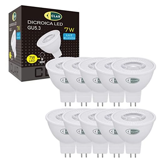 CLAR - GU5.3 LED, LED Spot 12V, MR16, 7W 4000ºK (Pack 10)