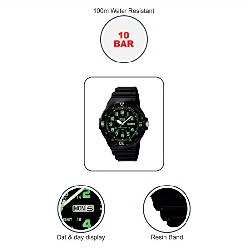 Casio - MRW-200H-3B - Casual - Men's Watch - Analogue Quartz - Black Dial - Black Resin Strap, Black/Black, Sportswear