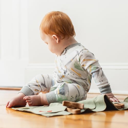 Image of Burt's Bees Baby unisex-baby Sleep & Play, Organic One-piece Romper-jumpsuit Pj, Zip Front Footed Pajama