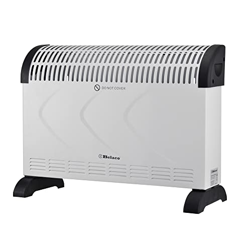 Belaco 2000W white Electric Portable Convector Heater 3 adjustable heat settings fast heating space heater including wall bracket wall Manual Thermostat Black BS plug - Image 3