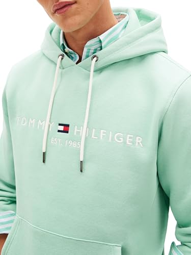 Image of Tommy Hilfiger Men's Medium Weight Fleece Hoodie Sweatshirt With Embroidered Logo, Also Available in Big & Tall