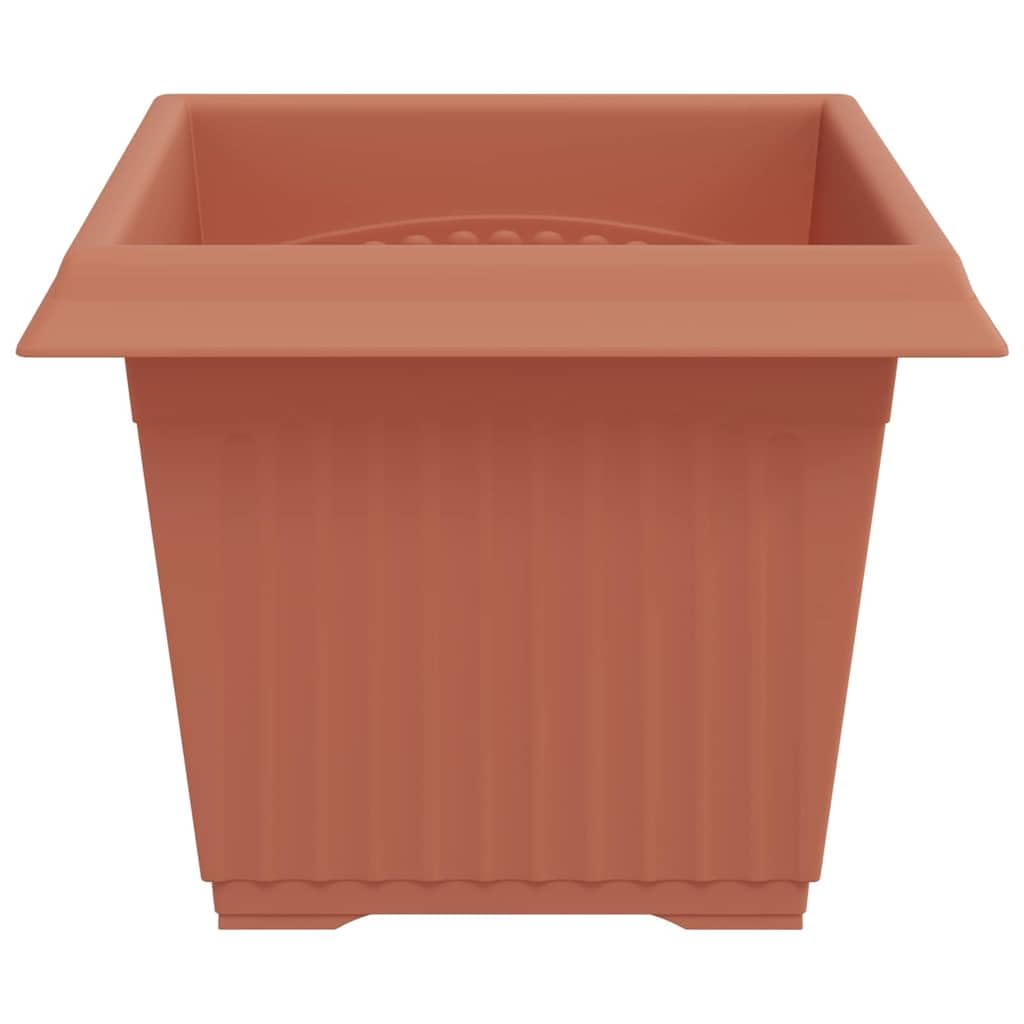 Vaso da fiori quadrato, 24 pezzi, rosso mattone, 23 x 23 x 17,5 cm