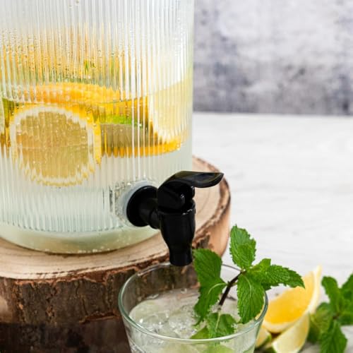 Image of PrimeWorld 1Pc 5.5 LTR Glass Water Beverage Dispenser - Air Tight Lid Glass Pitcher for Detox Water - Mason Jar - Counter Table Top Juice Water Beer Dispenser for Home & Kitchen Restaurant Party