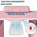 PeacefulHues Manicure Table Nail Desk, Nail Station with Electric Dust Collector, Wrist Rest and Storage Drawers Cabinet, Beauty Salon Workstation for Nail Tech, Pink
